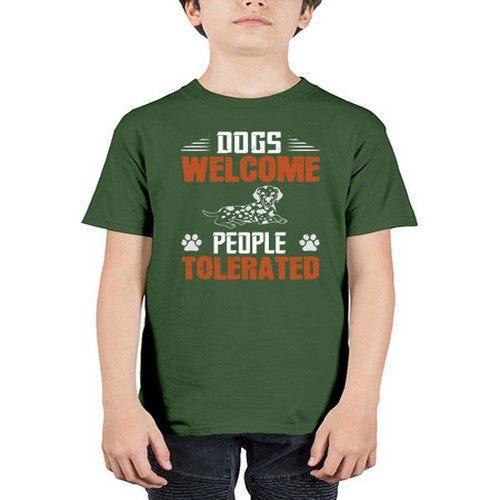 Dogs Welcome People Tolerated Style 207# - dogs - Youth Tee Unisex