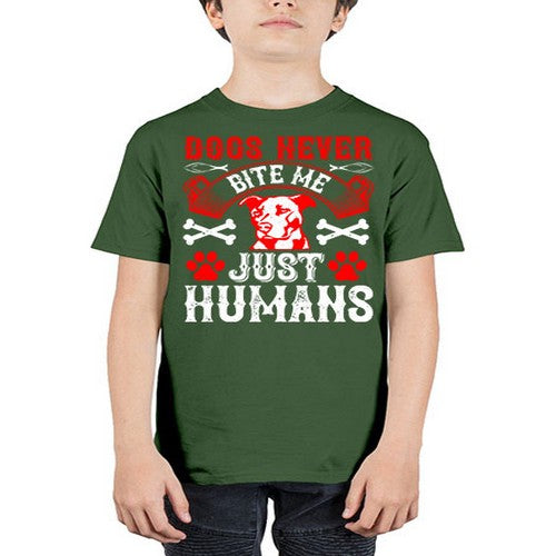 Dogs never bite me Just humans Style 209# - dogs - Youth Tee Unisex