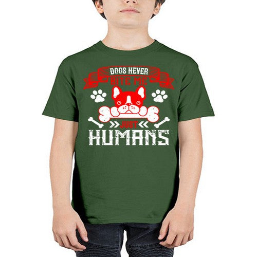 Dogs never bite me Just humans Style 211# - dogs - Youth Tee Unisex