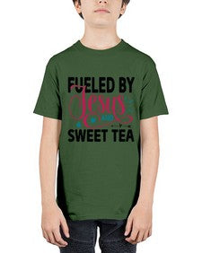 Fueled By Jesus And Sweet Tea 989# - tea - Youth Tee Unisex
