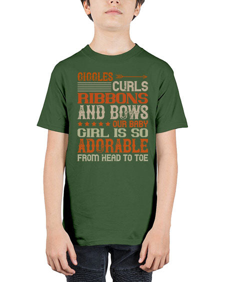 Giggles curls ribbons and bows Our baby girl is so adorable from head to toe Style 319# - baby - Youth Tee Unisex