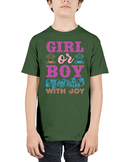 Girl or boy we are filled with joy Style 82# - baby shower - Youth Tee Unisex