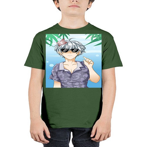 Handsome boy with sunglasses on the beach in summer holiday 44# - anime - Youth Tee Unisex