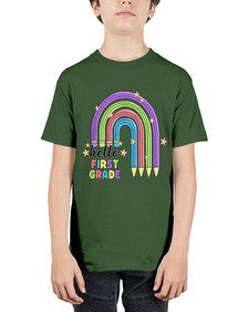 Hello first Grade Pencil Rainbow 279# - first grade - Youth Tee Unisex