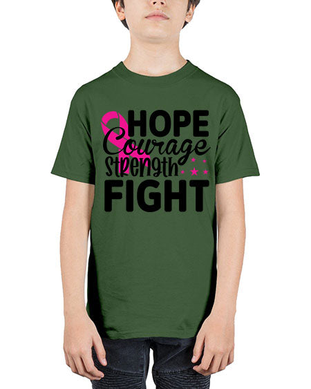 Hope Courage Strength Fight 21# - breast cancer - Youth Tee Unisex