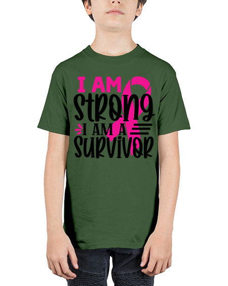 I Am Strong I Am a Survivor 19# - breast cancer - Youth Tee Unisex