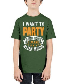 I want to pary in space 21# - ufo - Youth Tee Unisex