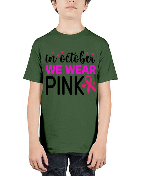 In October We Wear Pink 16# - breast cancer - Youth Tee Unisex