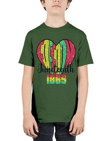 Juneteenth Since 1865 Heart 20# - black juneteenth - Youth Tee Unisex