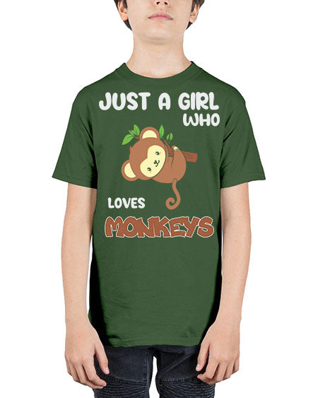 Just a Girl Who Loves 8# - monkey - Youth Tee Unisex