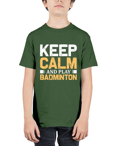 Keep calm 958# - badminton - Youth Tee Unisex
