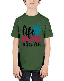 Life Begins After Tea 1298# - tea - Youth Tee Unisex