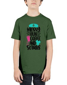 Messy Bun Coffee And Style Style 1097# - nurse - Youth Tee Unisex