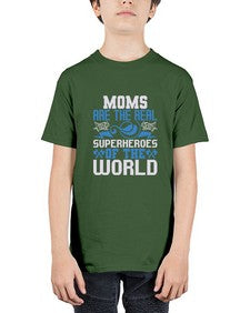 Moms are the real superheroes 173# - cartoon super hero - Youth Tee Unisex