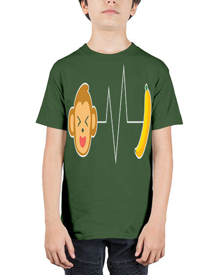 Monkey Heartbeat Banana 13# - monkey - Youth Tee Unisex