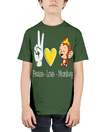 Peace Love Monkey 20# - monkey - Youth Tee Unisex