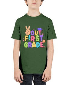 Peace Out first Grade Peace 625# - first grade - Youth Tee Unisex