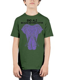 Purple Elephant Alzheimer Awareness 212# - alzheimers - Youth Tee Unisex