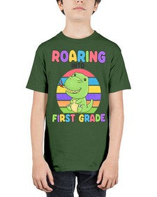 Roaring to first Grade Trex 768# - first grade - Youth Tee Unisex