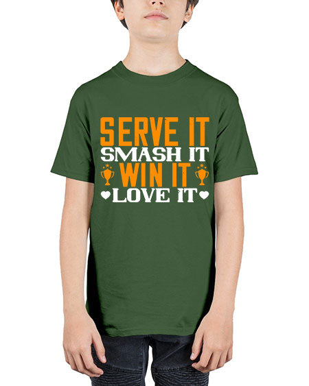 Serve it smash it win it love it 1883# - badminton - Youth Tee Unisex