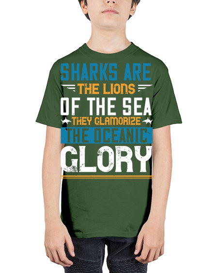 Sharks are the lions of the seaThey glamorize the oceanic glory Style 30# - shark-fish - Youth Tee Unisex