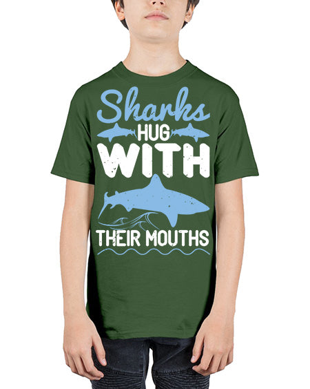 Sharks hug with their mouths Style 22# - shark-fish - Youth Tee Unisex