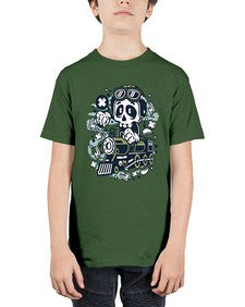 Skull Train 1067# - skull and bones - Youth Tee Unisex