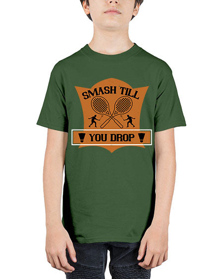 Smash till you drop 1864# - badminton - Youth Tee Unisex