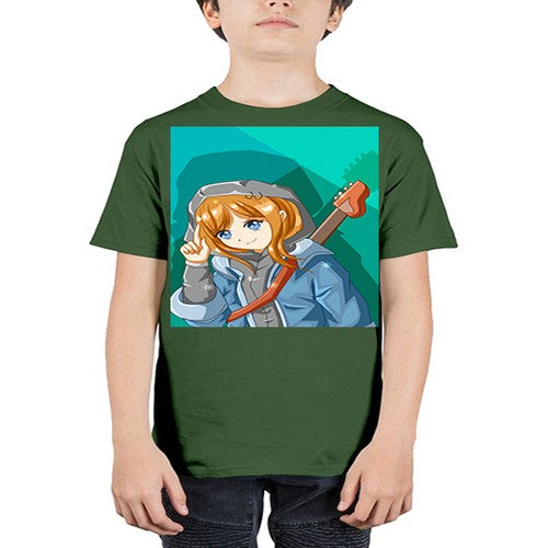 Swag and cute girl with a guitar 50# - anime - Youth Tee Unisex