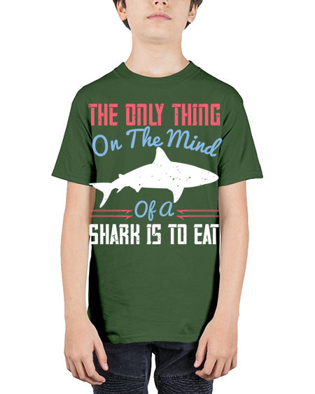 The only thing on the mind of a shark is to eat Style 18# - shark-fish - Youth Tee Unisex