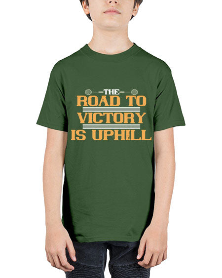 The road to victory is uphill 1822# - badminton - Youth Tee Unisex