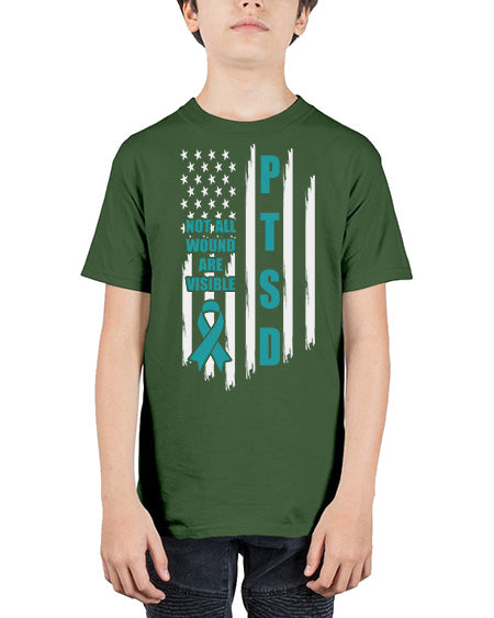 Veteran Not All Wounds Are 5# - PTSD - Youth Tee Unisex