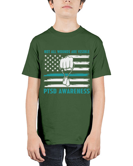 Veteran PTSD Not all wounds 4# - PTSD - Youth Tee Unisex