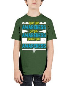 Walk with awareness Eat with awareness Breathe with awareness Style 9# - Self awareness - Youth Tee Unisex