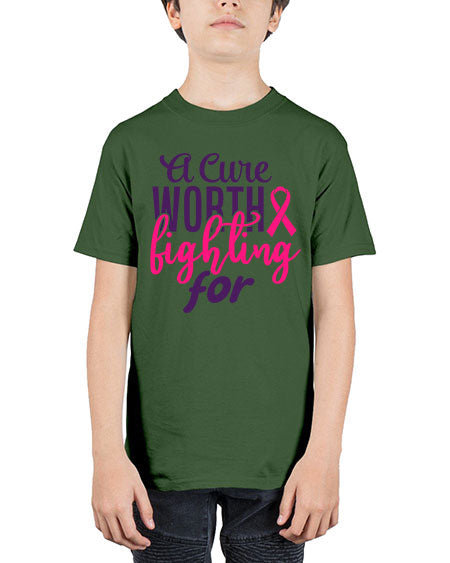 a cure worth fighting for Style 17# - breast cancer - Youth Tee Unisex