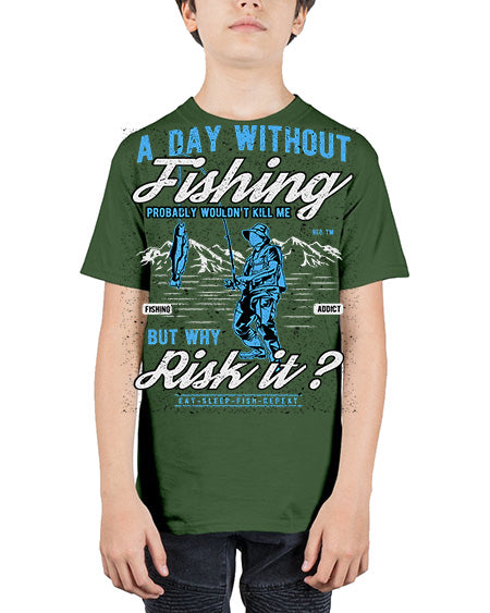 a day without fishing cs 68# - shark-fish - Youth Tee Unisex