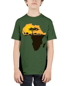 africa with animals - black words and phrases - Youth Tee Unisex