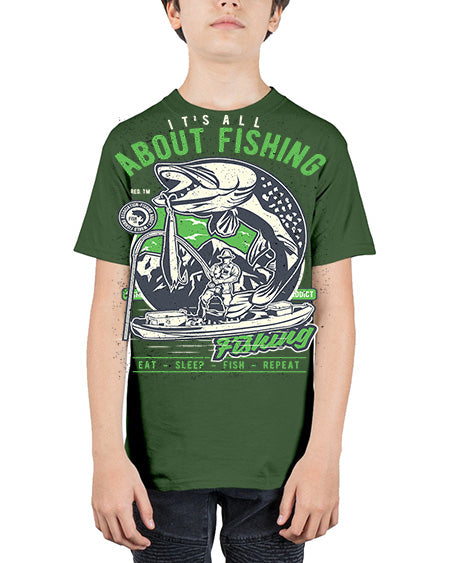 all about fishing cs 67# - shark-fish - Youth Tee Unisex