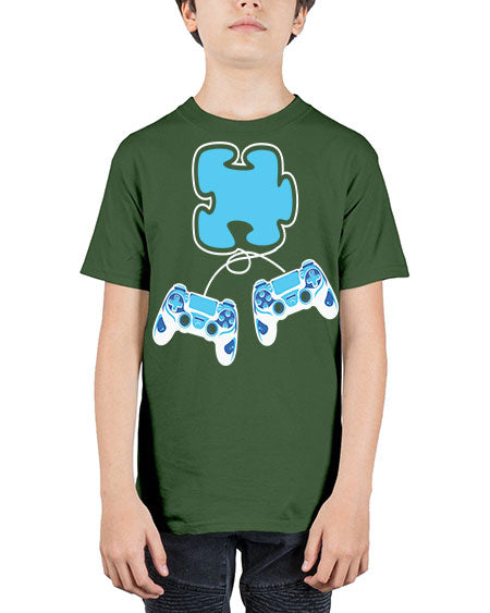 autism awareness gamer puzzle piece 11# - autism - Youth Tee Unisex