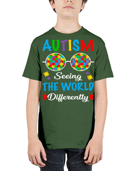 autism seeing the world differently 51# - autism - Youth Tee Unisex