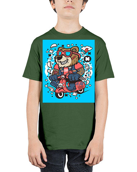 bear scooterist 41# - bears - animals - Youth Tee Unisex