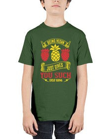 being vegan just gives you such great karma 53# - vegan - Youth Tee Unisex
