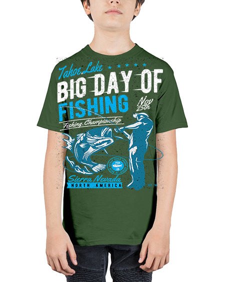 big day of fishing cs 65# - shark-fish - Youth Tee Unisex