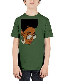 black afro 44# - black girls or women - Youth Tee Unisex