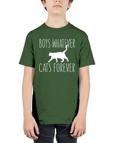 boys whatever cats forever - cats - Youth Tee Unisex