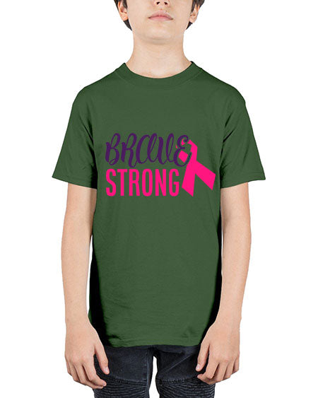 brave strong Style 15# - breast cancer - Youth Tee Unisex