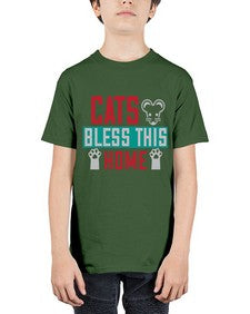 cats bless this home Style 36# - cats - Youth Tee Unisex