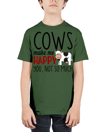 cows make me happy you not so much - cow - Youth Tee Unisex