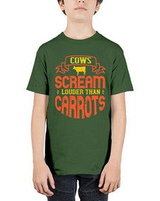 cows scream louder than carrots 135# - vegan - Youth Tee Unisex