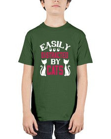 easily distracted by cats Style 46# - cats - Youth Tee Unisex
